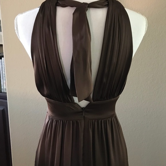 BCBG Paris Chocolate Floor Length Evening Dress - Picture 3 of 7